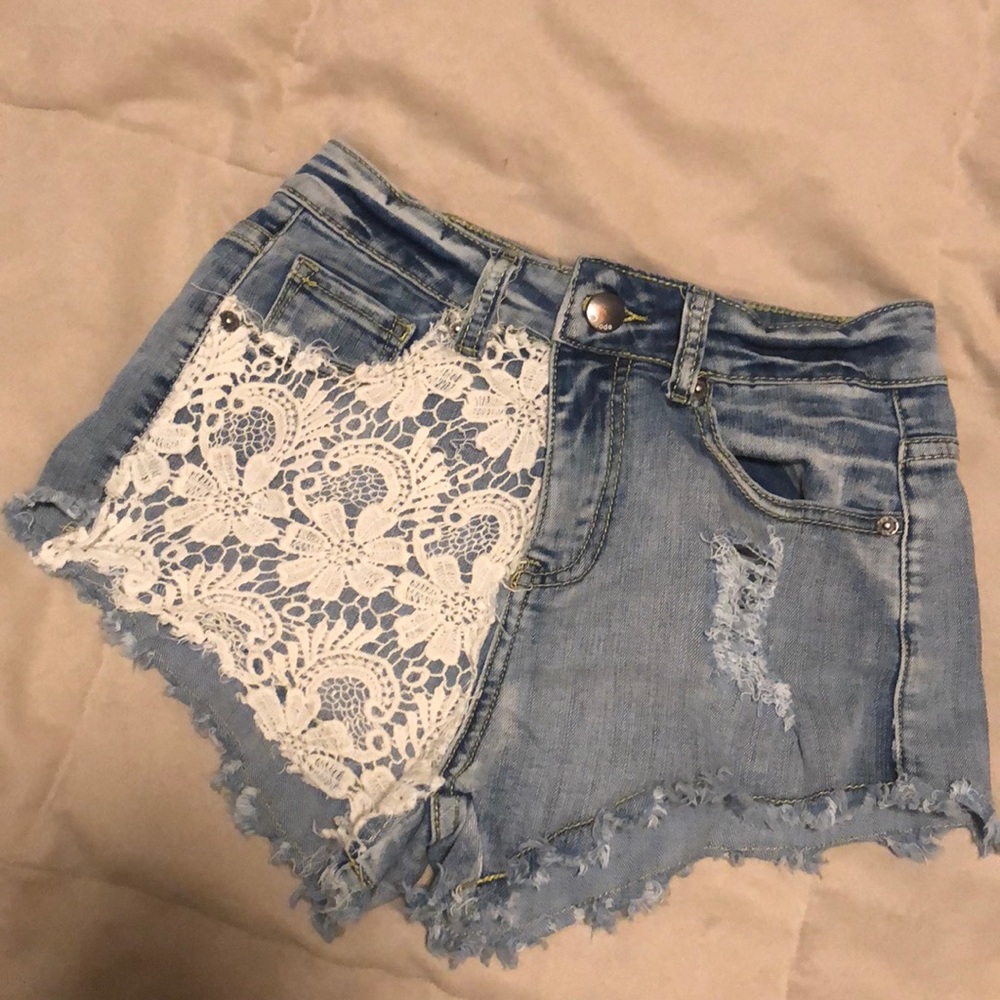 High rise lace shorts